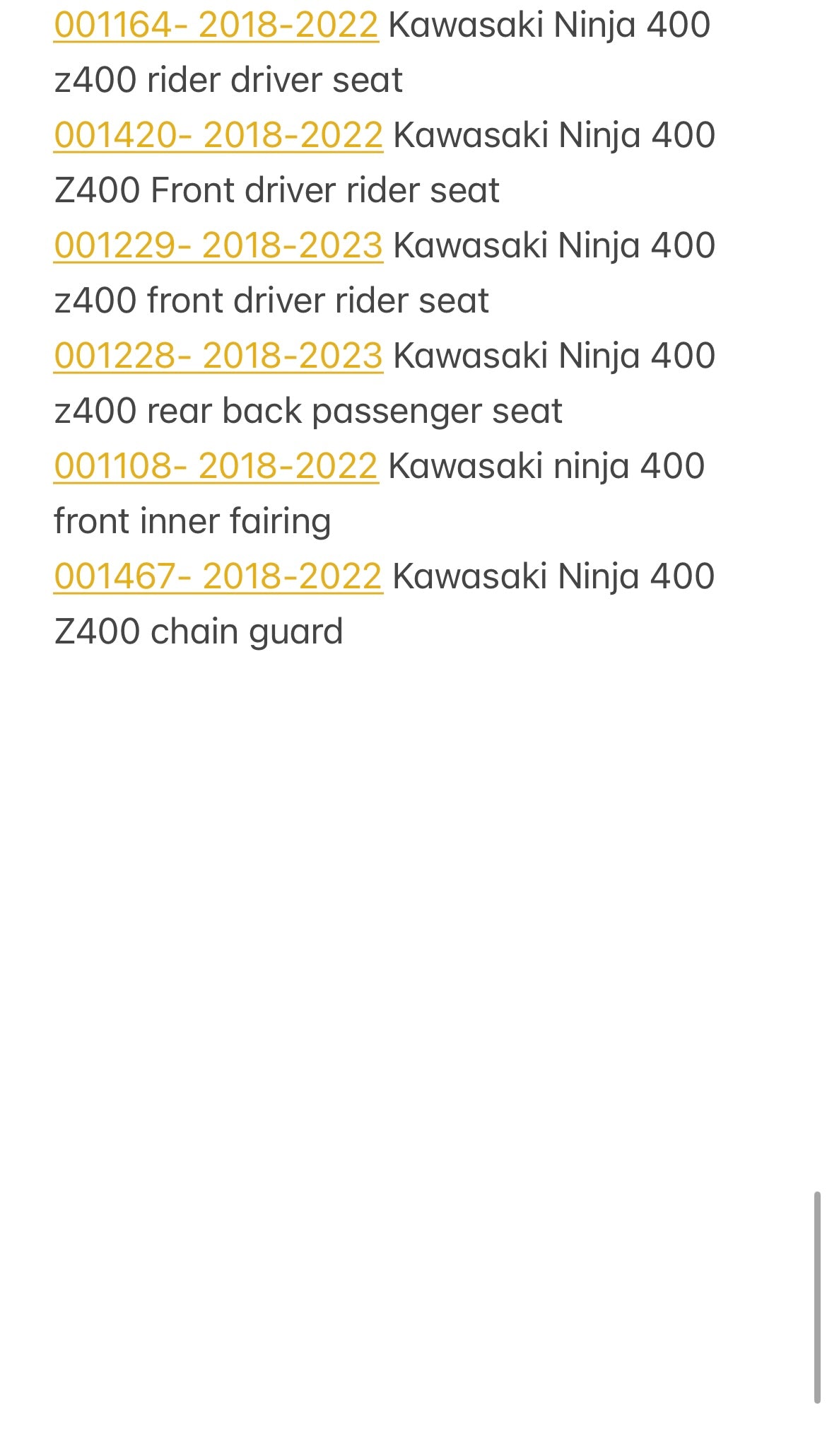 2018-2023 Kawasaki Ninja 400 & Z400 Parts Pallet ( BB )