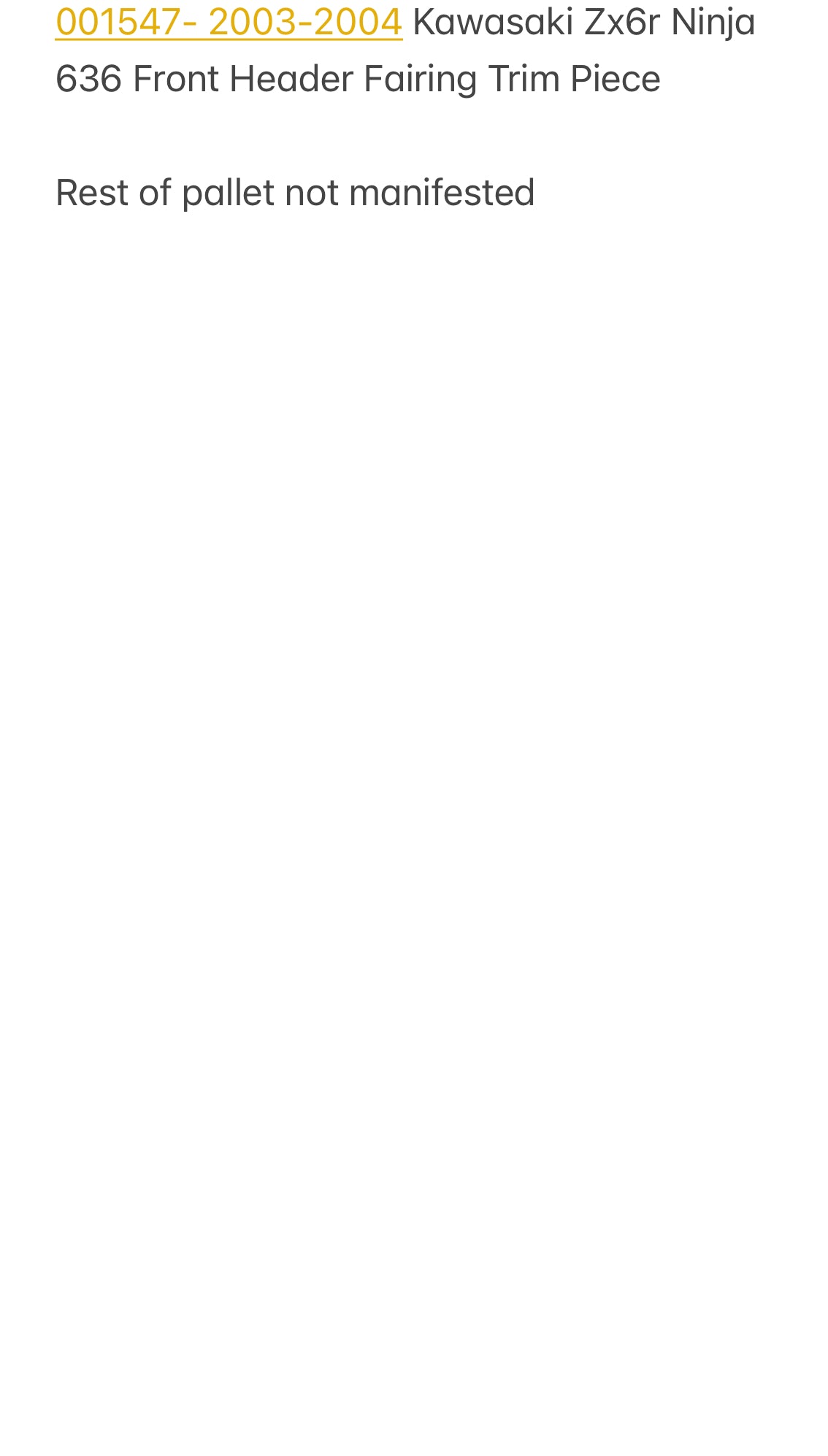 AS-IS Motorcycle Pallet ( 001048 ) ( BB )