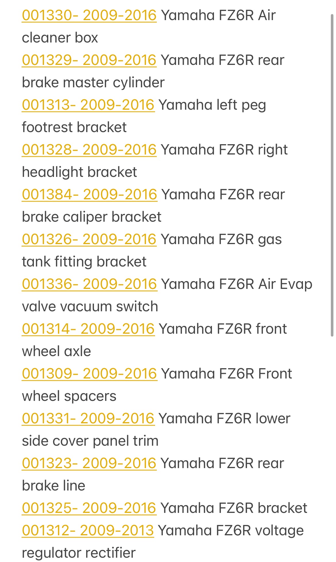 2009-2016 Yamaha FZ6R Parts Pallet ( BB )
